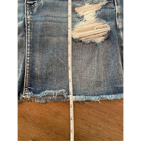 American Eagle Outfitters Distressed Denim Mini Skirt - Blue - Picture 4 of 7